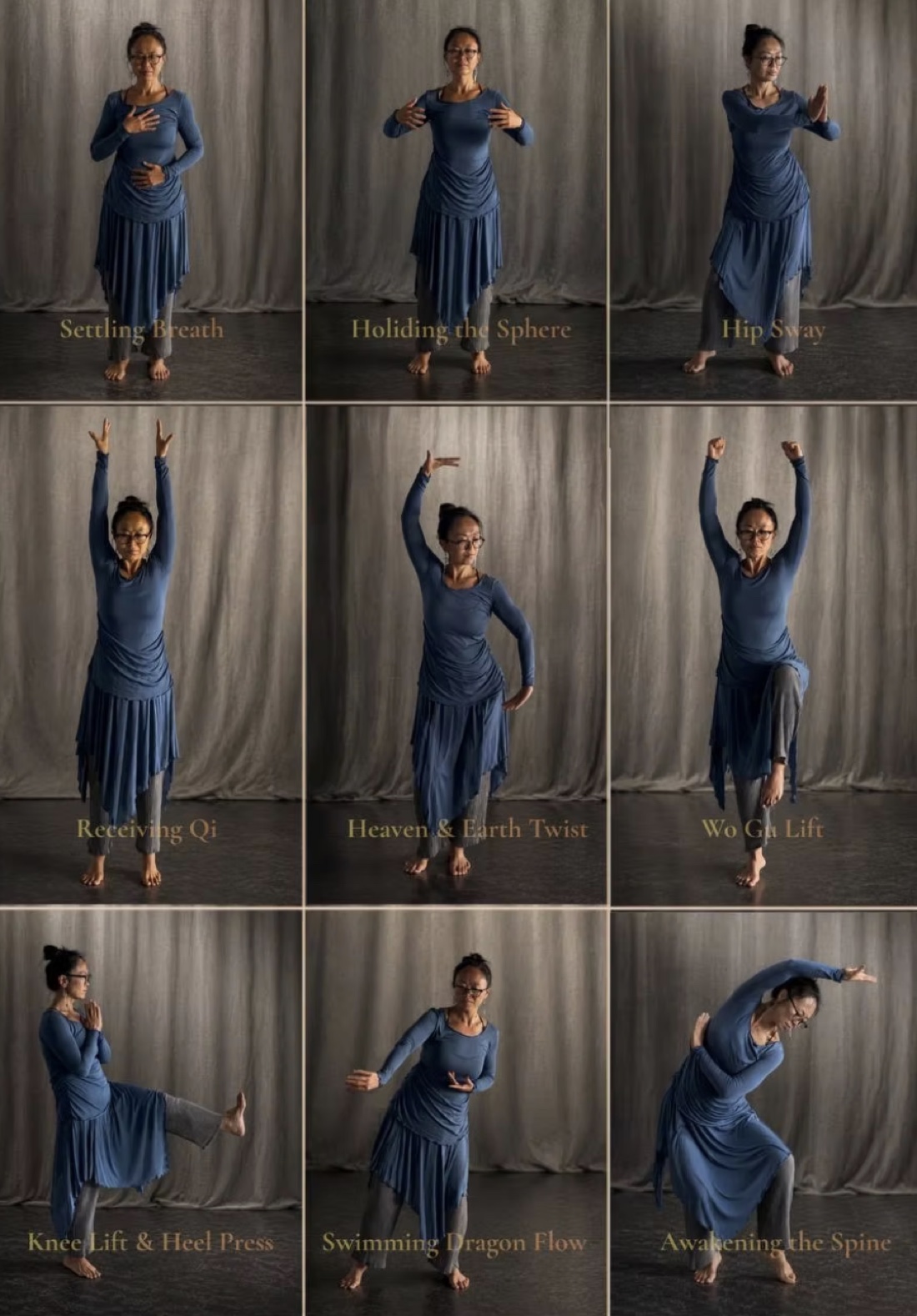 Dr Jar demonstrating a sequence of authentic Qigong movements